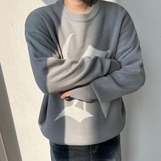 Meosidda 男士獨特印花圓領針織衫