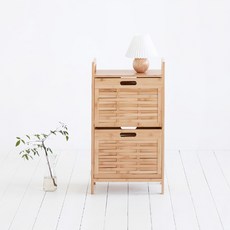 house recipe 莫里諾基 雙層竹製收納櫃, 原木色