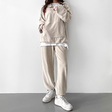 JAL BBA JEAN 女款素色半拉鍊領長袖衛衣+長褲