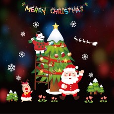 언헤브 해피 크리스마스 벽 인테리어 스티커, 38 스노우 트리