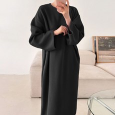 Borimam 外層刷毛厚實寬鬆版型孕婦長版連身裙 R153