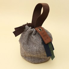 사선체크 주머니 가방