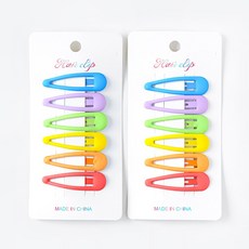 아기코끼리 무광 무지개 똑딱핀 6종 x 2p 세트