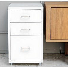 家具的感覺 鋼製抽屜櫃, 白色的, 3個