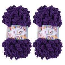 Alizee 手指編織 Puppy Fine 編織線, 44 紫色, 2個