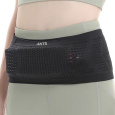 Ants 透氣跑步貼身腰帶, 黑色, 1個