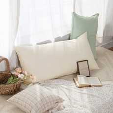 BAZAAR 華夫格枕套 L號+枕心 L號, 自然