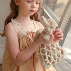 LuckyBambine 兒童珍珠串珠網袋鑰匙圈組