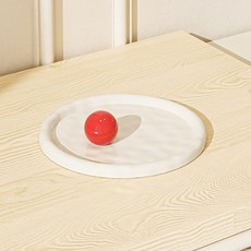 Allode 透明裝飾托盤, 2 奶油色圓形