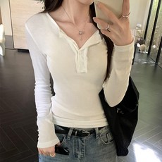 Awesomeful 女士Puilin修身長袖T恤 A24FT071109