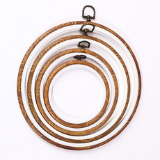 With&With刺繡用木質大理石橡膠圓形梭子 4種組, 1套, 混合顏色