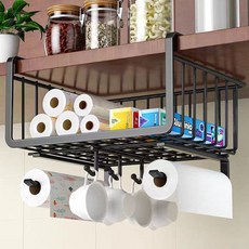 Ibriyoung 廚房櫥櫃下方層架 下掛架 水槽整理架, 黑色