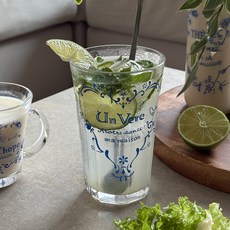 마메종키친 블루로즈 글라스 텀블러 315ml, 1개, 혼합색상