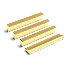 把手世界 T型軌道 2孔 家具把手 P96mm 金色, 4個