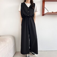 콜론 버튼 임산부 점프 슈트