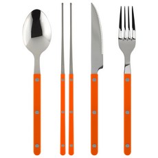 Maison Objet Parbe 單人4件式餐具組 橘色, 湯匙+筷子+餐叉+餐刀, 1組