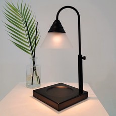 Sweet Shine 高度可調定時器開關蠟燭加熱器 + 鹵素燈泡 2 件套, 黑色(融蠟燈)