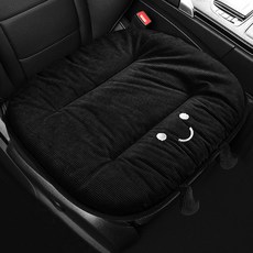 Ez2mk 燈芯絨可愛汽車座椅靠墊 前座坐墊 MS-1710, 黑色, 1個