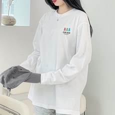 험블스튜디오 여성용 통기성 구미베어 캐주얼 코튼 기본 긴팔티 FF_232