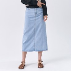 인비비드 여성용 통기성 하이웨스트 릴리 뒷트임 A라인 롱 청치마 F07S21_iq5219