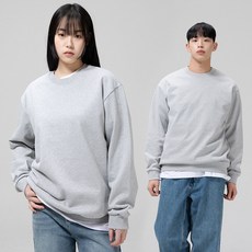 그랜피니 베이직 무지 라운드 세미 오버핏 쭈리 맨투맨