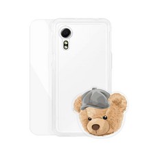 바니몽 아크릴 챠밍톡 + 클리어 젤리 휴대폰 케이스 + 강화유리 액정보호필름 세트2