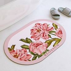 經典花朵絨毛腳踏墊 S, 粉紅色