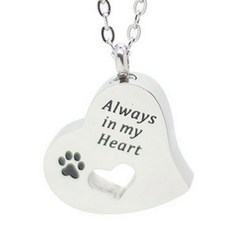 DING DONG PET 寵物離世紀念心形項鍊 WKA027, 1個
