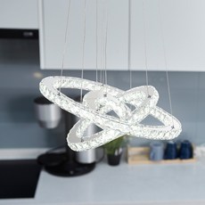 LED水晶環形廚房吸頂燈 80W, 銀色