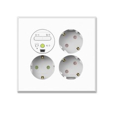 TILINS 自動斷電3孔圓形插座 霧面白, 1個