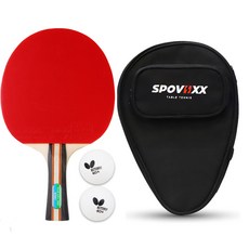 蝴蝶牌桌球拍 + 2入桌球 + Spobics球拍套組, 1個, NWAKABA2000_SPCBK