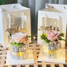 러블리팜 비누꽃 사랑 감사 용돈 케이크, 핑크, 2개