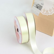 노크원 禮物包裝緞帶 25mm, 2個, 奶油色, 15m