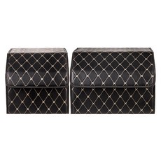 Living Gomseum Inbida絎縫折疊式後車箱收納箱 2種組, 黑色