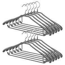 Back to Basics 西裝防滑塗層衣架, 灰色, 10個