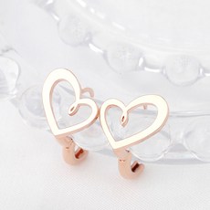 MINIART 女性用14K愛心耳環 日常款 金針 易扣式耳環 麻花愛心 JT133
