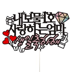 Vividrain 媽媽生日蛋糕裝飾, 20我的寶物1號媽媽, 1個