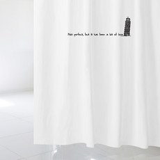 北歐風格浴簾 sc532 L號 1800*1880mm+不鏽鋼掛鉤 12入+窗簾桿 白色, 1套