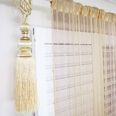 커텐클럽 무지 실커튼 2p, 브라운