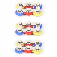 댓츠댓 成人療癒指尖陀螺鏈條 6節 3入, 混合顏色, 3個