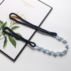 Ruby Coco 珍珠綁帶窗簾綁帶, 海軍藍, 1個