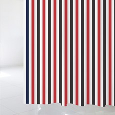 北歐風格浴簾 sc336 1800*1880mm+塑膠掛鉤 12入+窗簾桿 白色, 1套