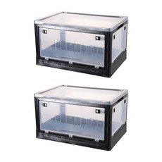 Mikael 透明可折疊收納箱 30L, 黑色, 2個