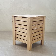 헤이몰리 단미 원목 스토리지 수납 테이블 스툴, 내추럴, 1개