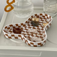 不規則棋盤格托盤, 棕色