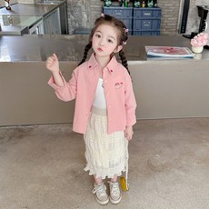 Starbean 女童少女刺繡長袖襯衫