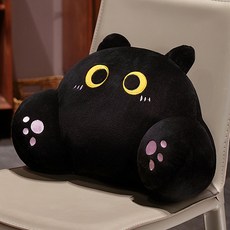 더플로우커머스 홈플로우 캣츠 푹신냥 허그 등받이 쿠션, 블랙냥