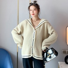 여성용 후드형 임산부 스웨터