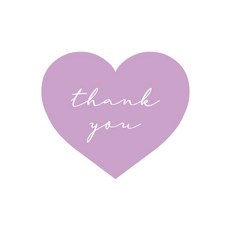 DONNA&DECO Thank you字樣貼紙 4cm, 薰衣草, 120入