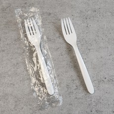 Iroul Saenghwal 一次性叉子 白色 獨立包裝, 1個, 500入